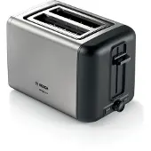 Bosch TAT3P420 broodrooster - 2 slots - 970W - ontdooien - roestvrij staal/zwart