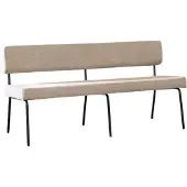 Livin24 Scandinavische eetkamerbank Espen taupe gerecyclede stof 160 cm