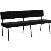 Livin24 Velvet eetkamerbank Espen zwart 160 cm