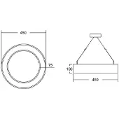 Brumberg Hanglamp Biro Circle Ring, zwart, Werkkamer / Kantoor, Aluminium, Modern