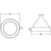 Brumberg Hanglamp Biro Circle Ring, zwart, Werkkamer / Kantoor, Aluminium, Modern