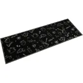 vidaXL Keukenmat wasbaar ochtendprint 60x180 cm fluweel zwart