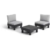 Keter Balkon loungeset 3-delig donker grijs