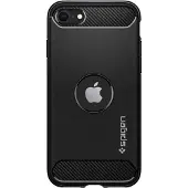Spigen Rugged Armor Backcover voor de Apple iPhone SE (2022 / 2020) - Zwart