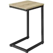 SoBuy Bijzettafel C-vorm Hout/Zwart 60x40x30cm