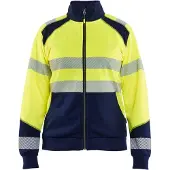 Blakläder 3508-2528 Dames sweatshirt met rits High Vis High Vis Geel/Marineblauw maat XL dames