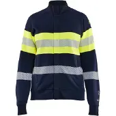 Blakläder 3472-1762 Dames Multinorm Sweatshirt met rits Marine/High Vis Geel maat S dames