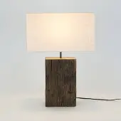 Holländer Tafellamp Montecristo, hout donker, Woon-/ Eetkamer, Textiel / Stof / Zijde, Landelijk, tafellamp