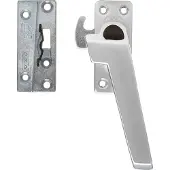 Axa Raamsluiting (model 3318) Aluminium: Afsluitbaar met drukknop, rechts naar buiten draaiend.