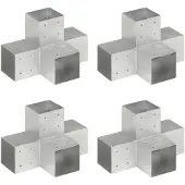 vidaXL Paalverbindingen 4 st X-vorm 101x101 mm gegalvaniseerd metaal