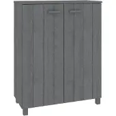 vidaXL Schoenenkast HAMAR 85x40x108 cm massief grenenhout donkergrijs