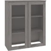 vidaXL Opzetkast HAMAR 85x35x100 cm massief grenenhout lichtgrijs