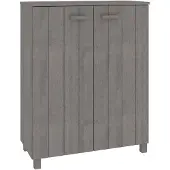 vidaXL Schoenenkast HAMAR 85x40x108 cm massief grenenhout lichtgrijs