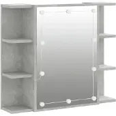 vidaXL Spiegelkast met LED-verlichting 70x16,5x60 cm betongrijs