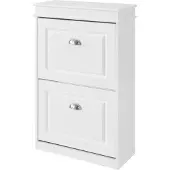 SoBuy FSR78-W Schoenenkast Met 2 Kleppen Schoenenrek Schoenenkipper - Schuhkipper - 54 x 83 x 24 cm - Wit