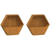 vidaXL Plantenbakken wandmontage 2 st 46x10x40 cm cortenstaal roestig