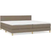 vidaXL Boxspring met matras stof taupe 200x200 cm
