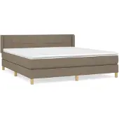 vidaXL Boxspring met matras stof taupe 160x200 cm