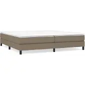 vidaXL Boxspring met matras stof taupe 200x200 cm