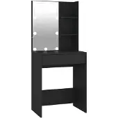 vidaXL Kaptafel met LED-verlichting 60x40x140 cm zwart
