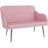 vidaXL Bankje 110x76x80 cm fluweel roze