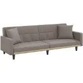vidaXL Slaapbank met kussens stof taupe