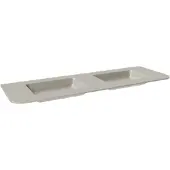 Balmani Moon dubbele wastafel mat zijdegrijze top solid 160 x 55 cm