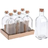 Excellent houseware Fles glas met kurk 500ml