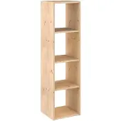 Astigarraga Houten Vakkenkast Open - 4 vakken - PEFC grenen - 140x36cm - Bruin