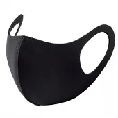 Huismerk Wasbaar Mondmasker Scuba - Zwart - 1+1 GRATIS