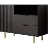 Meubella Dressoir Nicola - Mat zwart - 107 cm