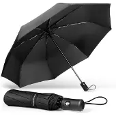 Travelhawk Stormparaplu opvouwbaar - Stormbestendig tot 100km/u - Automatisch uitklapbaar - Incl. Beschermhoes - Zwart