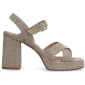 Manfield Gouden sandalen met hak | Maat 39