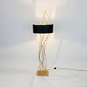 Holländer Vloerlamp Elba oval, messing / goud, Woon-/ Eetkamer, metaal, Modern, vloerlamp