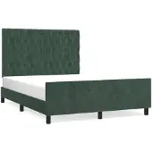 vidaXL Bedframe zonder matras 140x200 cm fluweel donkergroen