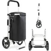 Shoppingcruiser Shoppingcruiser‘Allround’Boodschappentrolley BoodschappenwagenMetKoelvak AfneembareTas Waterafstotend Zwart