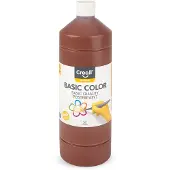 Creall Plakkaatverf - Donkerbruin - Donker bruine schoolverf - fles 1000ML - Gemaakt in Nederland - professionele kwaliteit - basic color - vegan - glutenvrij