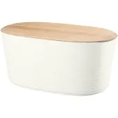 Guzzini Bread Bin W/Bamboo Breadboard Top Tierra Milk White