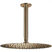 Qisani Hoofddouche flow met plafonddouchearm ø 25 cm geborsteld goud