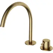 Hotbath Cobber Wastafelmengkraan 2 gats BB Geborsteld Messing CB023BB