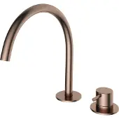 Hotbath Cobber CB023 Wastafelkraan 2-gats - Geborsteld Koper PVD - Zonder Waste - Messing - Kranen, Wastafelkranen, Opbouw Wastafelkranen