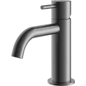 Hotbath Archie AR003 Wastafelkraan Laag RVS 316 - Geborsteld Gunmetal PVD - Zonder Waste - RVS 316 - Kranen, Wastafelkranen, Opbouw Wastafelkranen