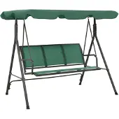 vidaXL Hollywood schommelstoel, groen, 170 cm, met Textilene en staal
