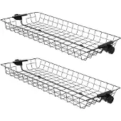 SoBuy Set Van 2 Opbergmanden - Zwart Staal