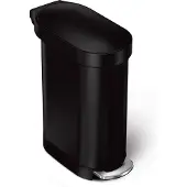 Simplehuman Slimline prullenbak - 45 Liter - Mat Zwart RVS