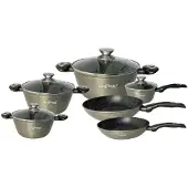 Northix Potten, braadpannen, steelpan - zilver - 10 delen