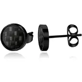 LGT JWLS Stud Oorbellen - Carbon Zwart-8mm
