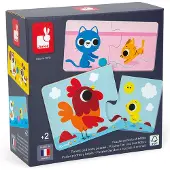 Janod - Puzzelspel - Ouders en babydieren