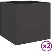 vidaXL Plantenbakken 2 st 49x47x46 cm staal zwart