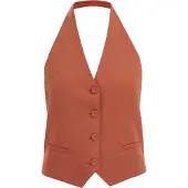 We fashion Waistcoat Rust Brown Maat: 46 | Gilets Outlet | Dames | Bruin